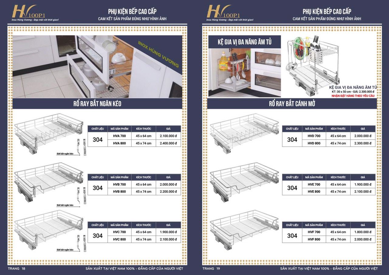 Phụ kiện phòng tắm Inox HÙNG VƯƠNG Catalogue và Bảng giá mới nhất /Page 9